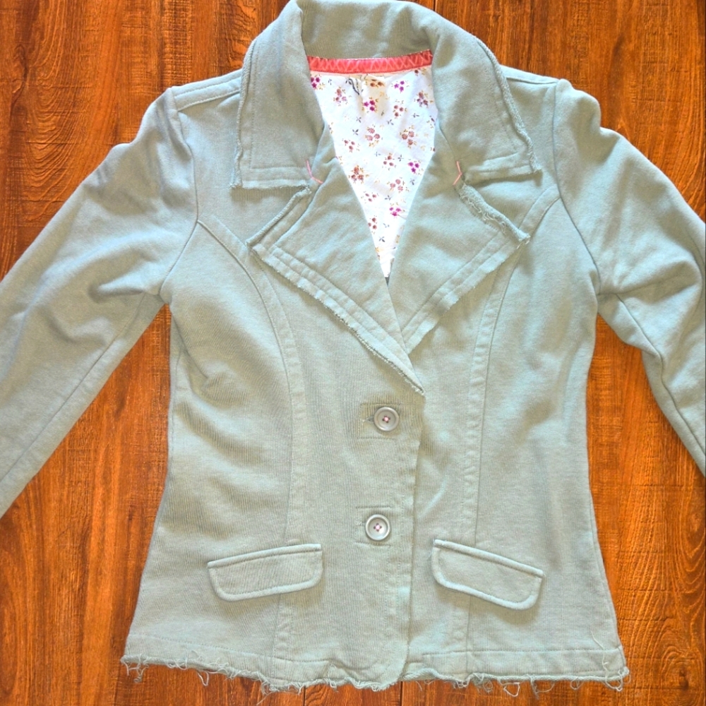 Nick & Mo Sage Green Button Up Blazer/Jacket Size L